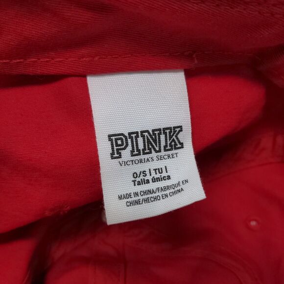 Victoria's Secret PINK Slideback Hat Red One Size Adjustable 6 Panel - Picture 11 of 12